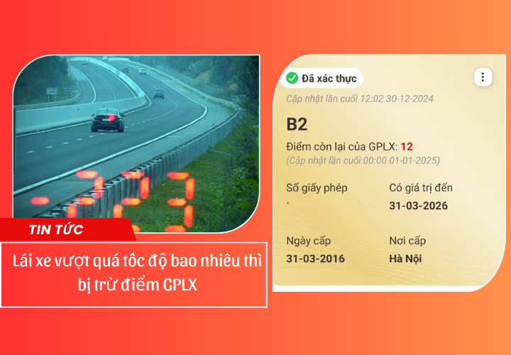 Cập nhật mới nhất về quy định trừ điểm GPLX khi chạy quá tốc độ